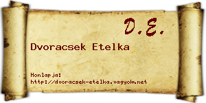 Dvoracsek Etelka névjegykártya